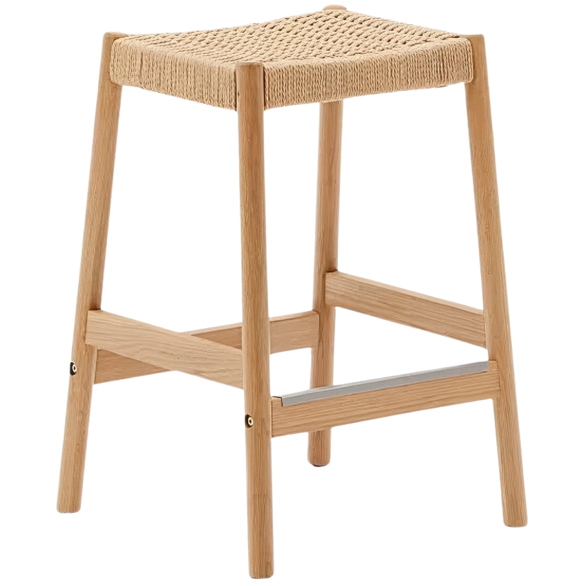 Kave Home Dubová barová židle Yalia s výpletem 66 cm