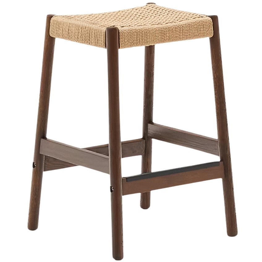 Kave Home Ořechová barová židle Yalia s výpletem 66 cm