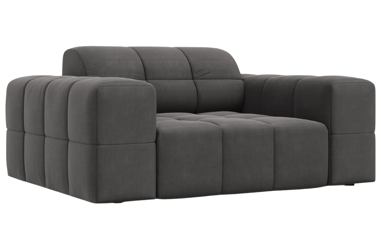 Cosmopolitan Design Tmavě šedé sametové křeslo Chicago