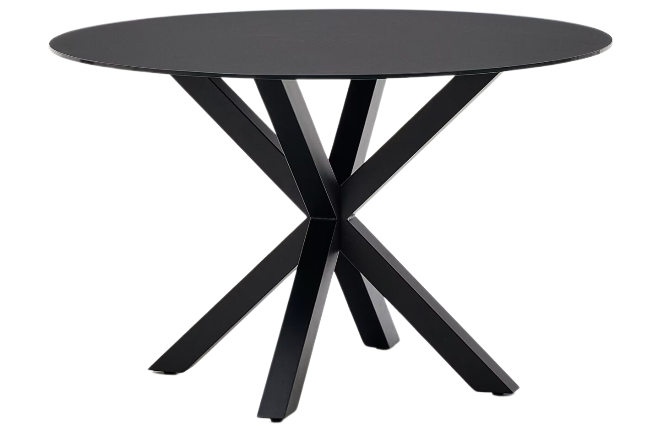 Kave Home Černý skleněný jídelní stůl Argo 120 cm