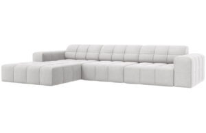 Cosmopolitan Design Světle šedá sametová rohová pohovka Chicago 284 cm