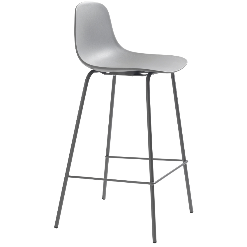 Unique Furniture Šedá plastová barová židle Whitby 68 cm