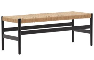 Kave Home Černá dubová lavice Zaide 120 cm