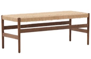 Kave Home Hnědá dubová lavice Zaide 120 cm