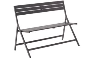 Kave Home Černá hliníková zahradní skládací lavice Torreta 120 cm