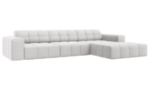 Cosmopolitan Design Světle šedá sametová rohová pohovka Chicago 284 cm