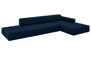 Cosmopolitan Design Královsky modrá sametová rohová pohovka Chicago 341 cm