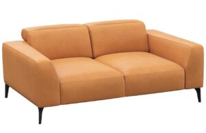 Flexlux Koňakově hnědá kožená dvoumístná pohovka VOLUZZI 170 cm