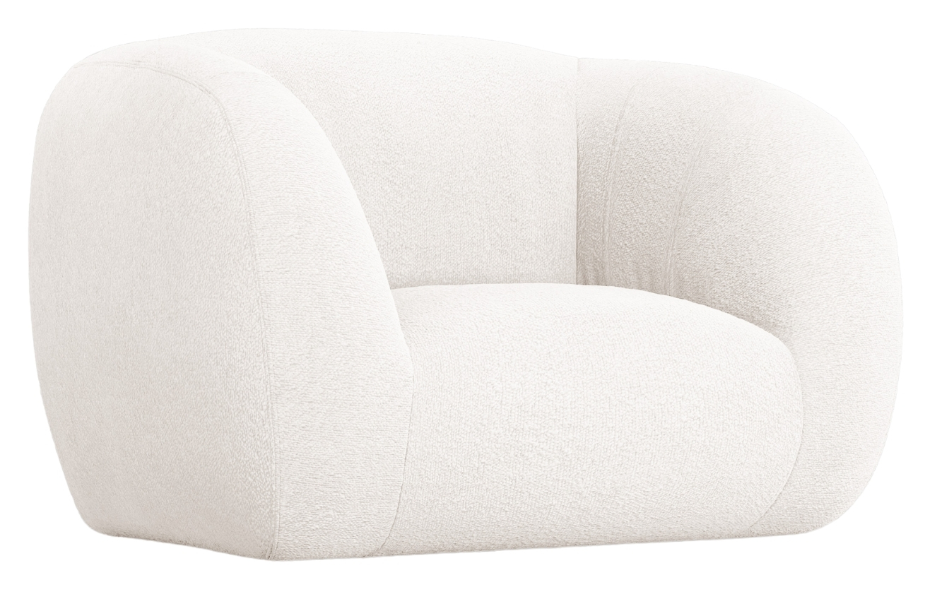 Cosmopolitan Design Bílé bouclé křeslo Essen