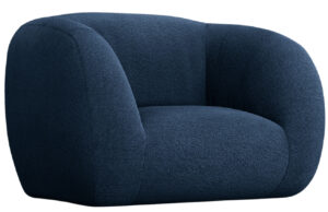 Cosmopolitan Design Modré bouclé křeslo Essen