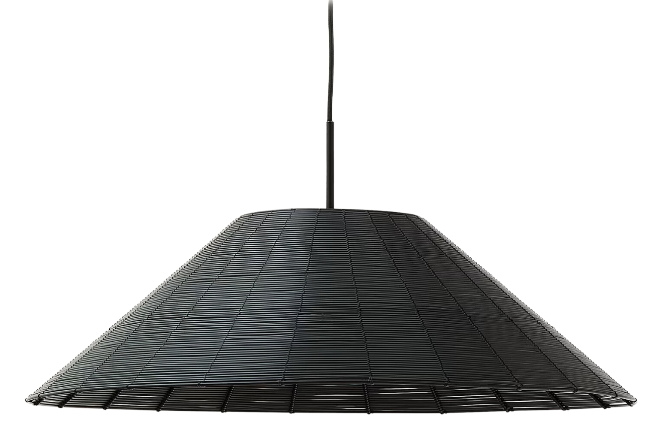 Kave Home Černé stínidlo z umělého ratanu Saranella ⌀ 70 cm