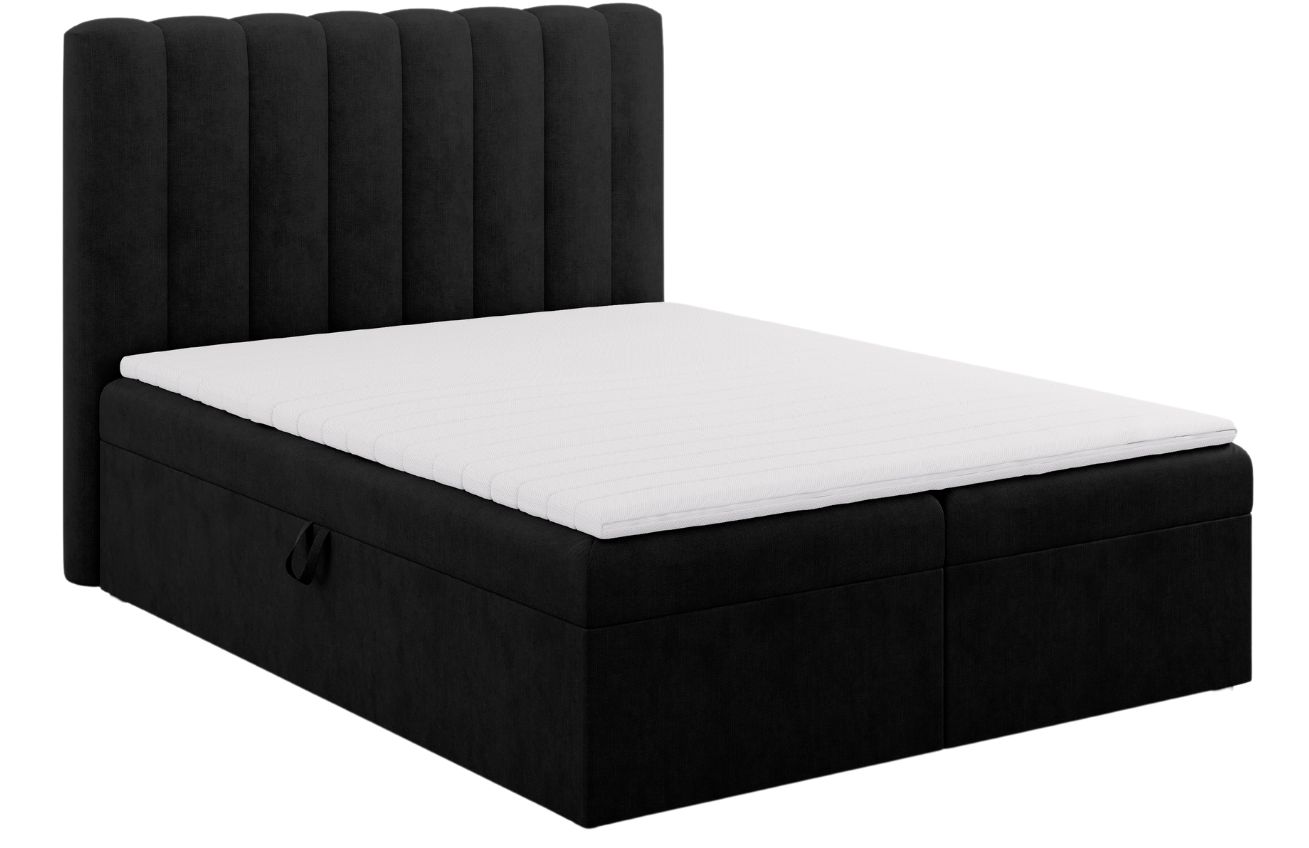 Micadoni Černá boxspring postel Kelp 180 x 200 cm