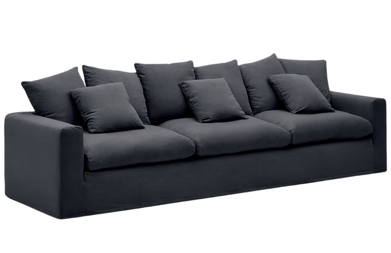 Kave Home Antracitově šedá pohovka Nora 340 cm