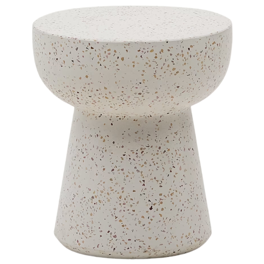 Kave Home Bílý terrazzo zahradní stolek Pada 40 cm