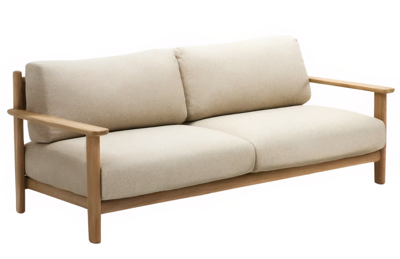Kave Home Béžová trojmístná zahradní pohovka Tirant 212 cm