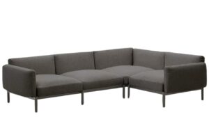 Kave Home Zahradní rohová pohovka Sorells 292 cm se šedou podnoží