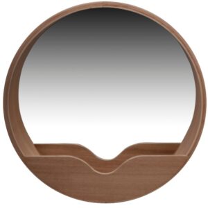 Zuiver Dřevěné závěsné zrcadlo ROUND WALL 60 cm