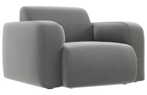 Windsor & Co Světle šedé sametové křeslo Lola