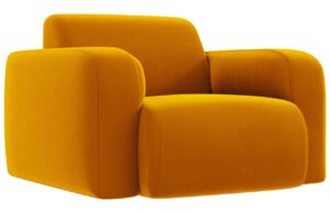 Windsor & Co Žluté sametové křeslo Lola