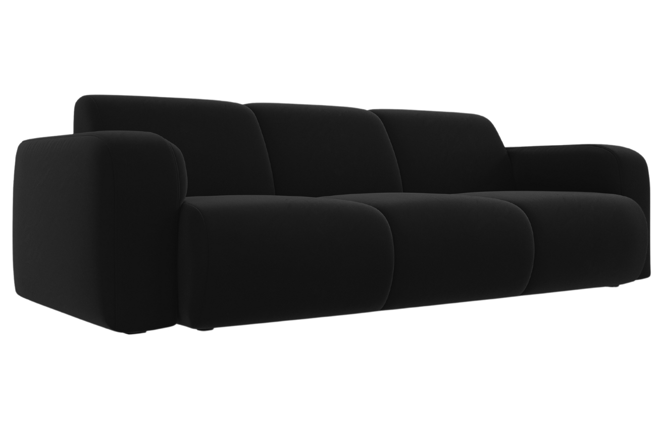 Windsor & Co Černá sametová třímístná pohovka Lola 235 cm
