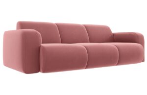 Windsor & Co Růžová sametová třímístná pohovka Lola 235 cm