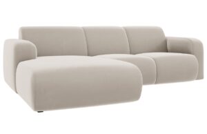 Windsor & Co Béžová sametová rohová pohovka Lola 250 cm