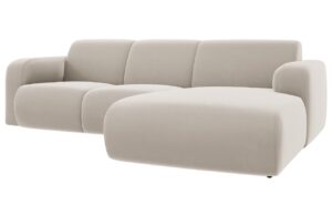 Windsor & Co Béžová sametová rohová pohovka Lola 250 cm