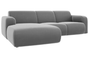 Windsor & Co Světle šedá sametová rohová pohovka Lola 250 cm