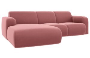 Windsor & Co Růžová sametová rohová pohovka Lola 250 cm