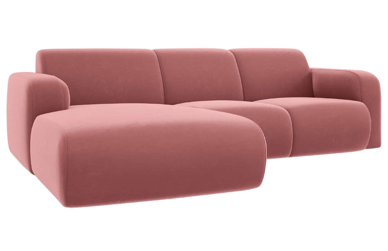 Windsor & Co Růžová sametová rohová pohovka Lola 250 cm