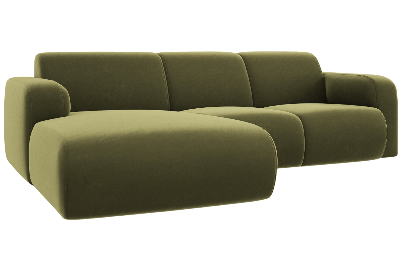 Windsor & Co Světle zelená sametová rohová pohovka Lola 250 cm