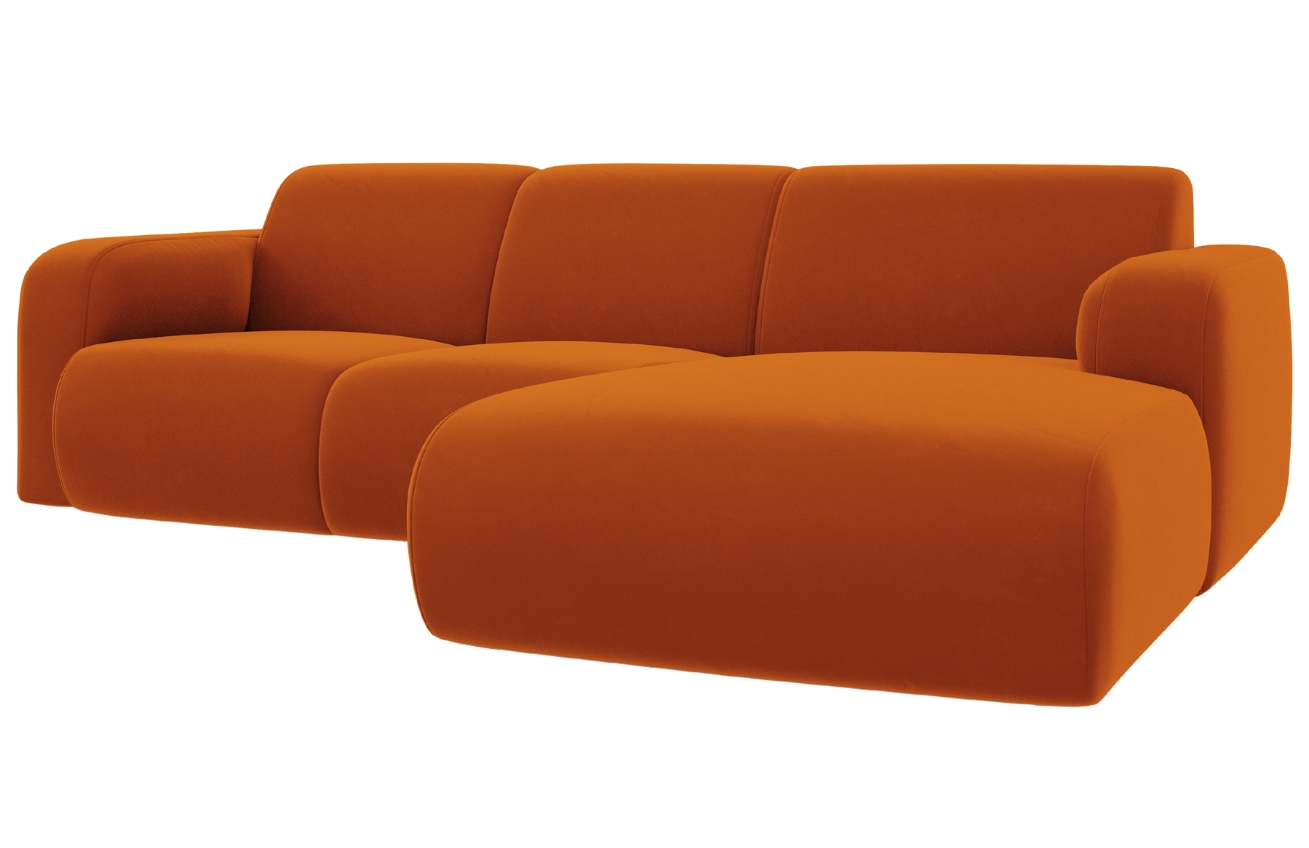 Windsor & Co Terakotově červená sametová rohová pohovka Lola 250 cm