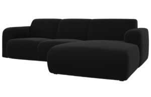 Windsor & Co Černá sametová rohová pohovka Lola 250 cm