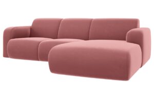 Windsor & Co Růžová sametová rohová pohovka Lola 250 cm