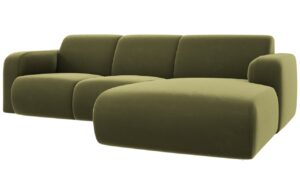 Windsor & Co Světle zelená sametová rohová pohovka Lola 250 cm