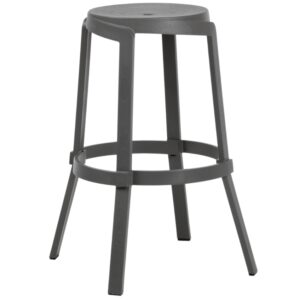 Nardi Šedá plastová zahradní barová židle Stack Maxi 77 cm