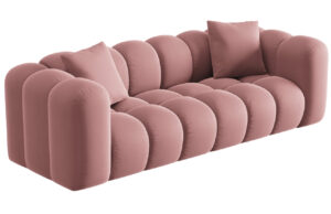 Windsor & Co Růžová sametová třímístná pohovka Halley 242 cm