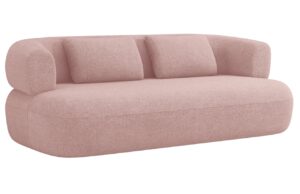 Windsor & Co Pudrově růžová bouclé dvoumístná pohovka Aldrin 178 cm