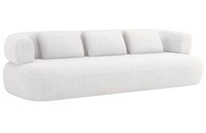 Windsor & Co Bílá bouclé čtyřmístná pohovka Aldrin 226 cm