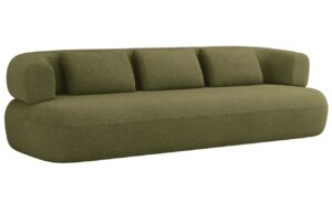 Windsor & Co Zelená bouclé čtyřmístná pohovka Aldrin 226 cm