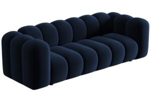 Micadoni Královsky modrá sametová trojmístná pohovka Lupine 230 cm