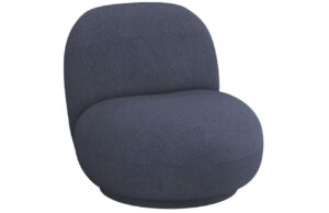 Micadoni Tmavě modré bouclé otočné křeslo Chuck