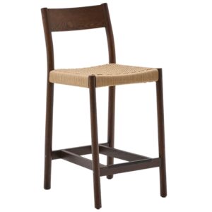Kave Home Ořechová barová židle Yalia s výpletem 65 cm