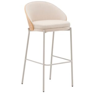 Kave Home Béžová čalouněná barová židle Eamy 77 cm