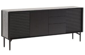Kave Home Černá dubová komoda Lenon 200 x 45 cm