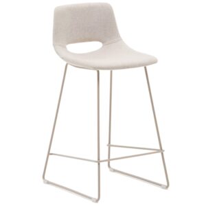 Kave Home Béžová čalouněná barová židle Zahara 65 cm