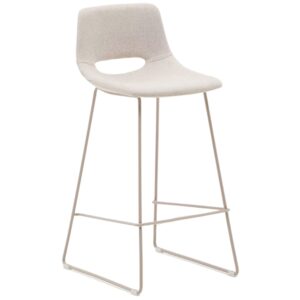 Kave Home Béžová čalouněná barová židle Zahara 76 cm