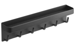 Černý kovový nástěnný věšák na klíče Yamazaki Smart 6 x 25 cm s policí