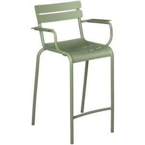 Kaktusově zelená kovová barová židle Fermob Luxembourg 70 cm