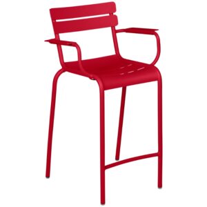 Červená kovová barová židle Fermob Luxembourg 70 cm